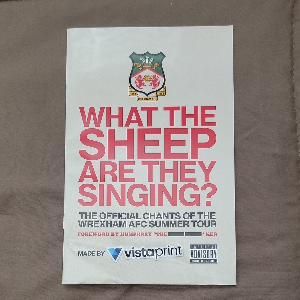 Wrexham AFC Summer Tour Chant Booklet